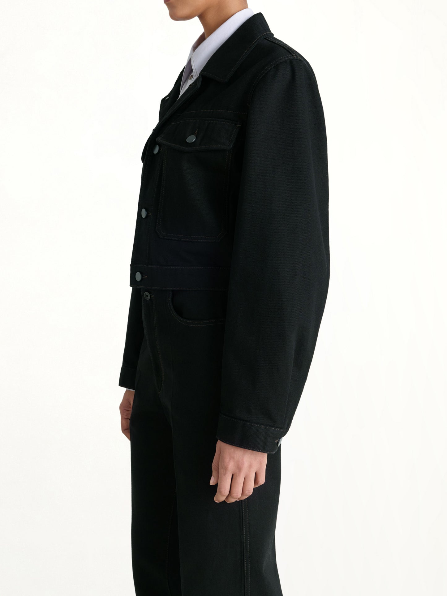 Cropped Blouson in Black