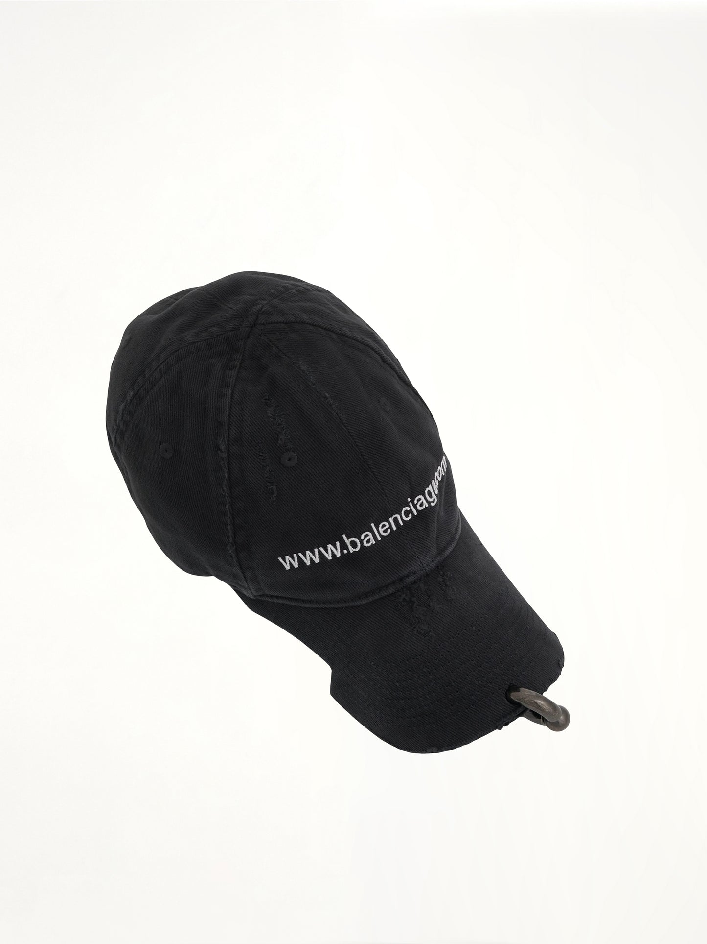 Front Piercing Cap in Washed Black/White