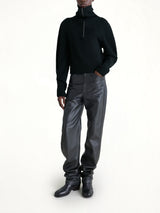 Zipped Sweater in Black