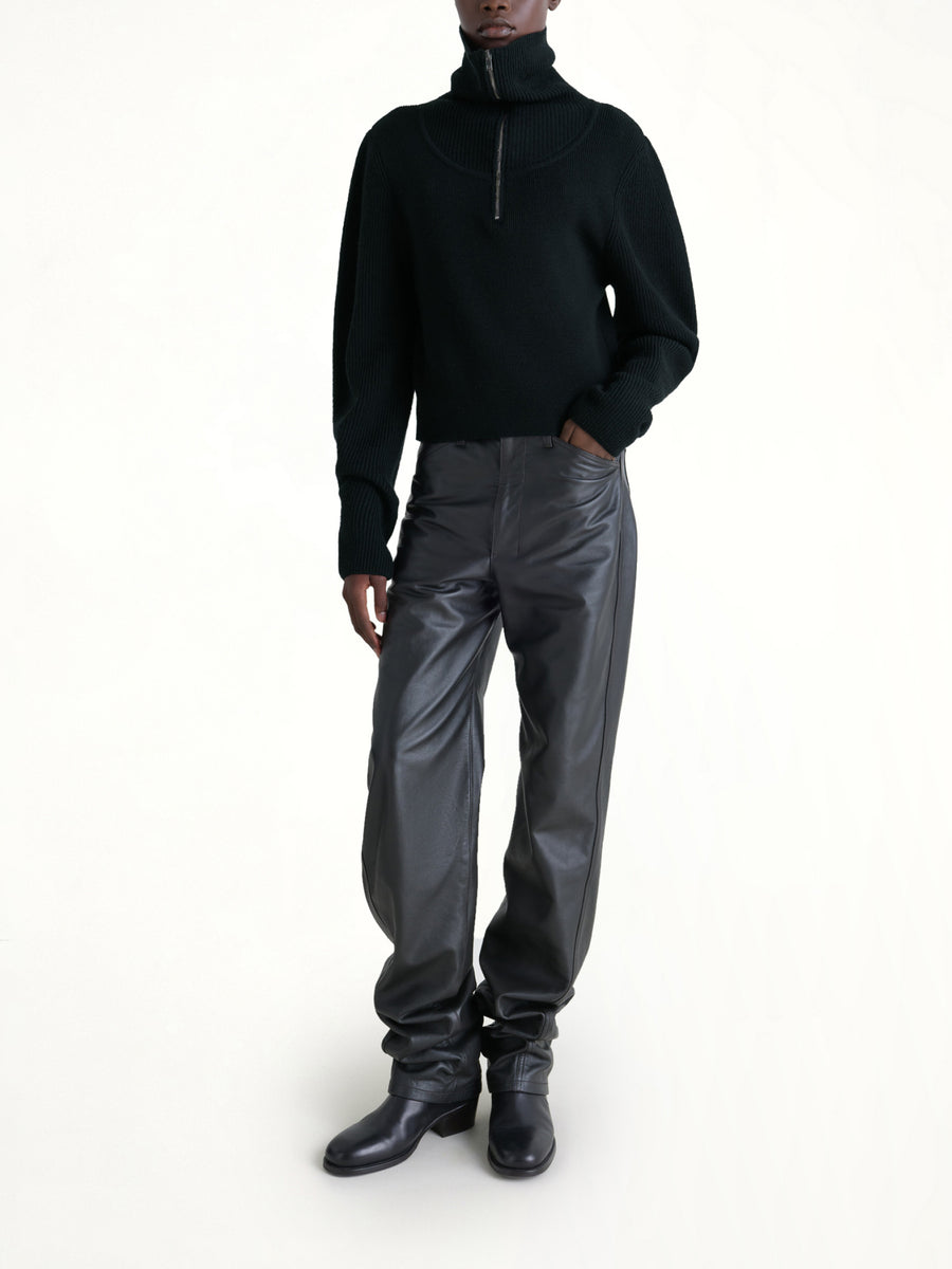 Zipped Sweater in Black