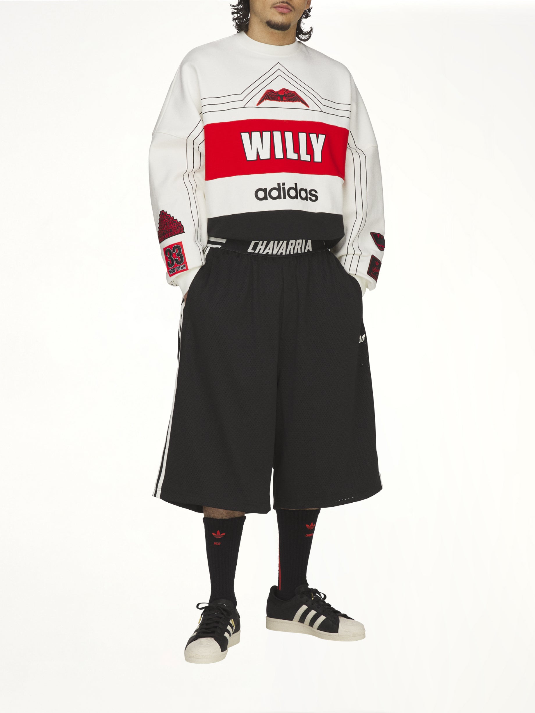 WILLY CHAVARRIA Adidas x WC NY Sweatshirt in Black Full Reference from MARAIS