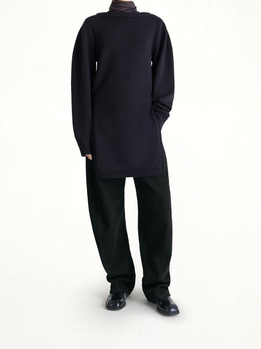 Twisted Belted Pants in Black