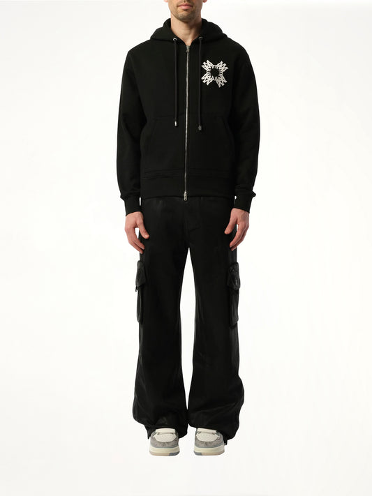 MA Quad Zip Up Hoodie in Black