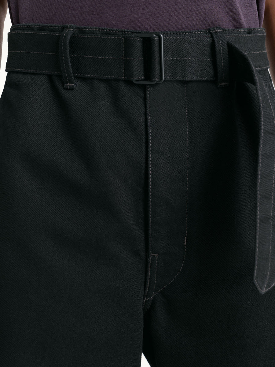 Twisted Belted Pants In Black