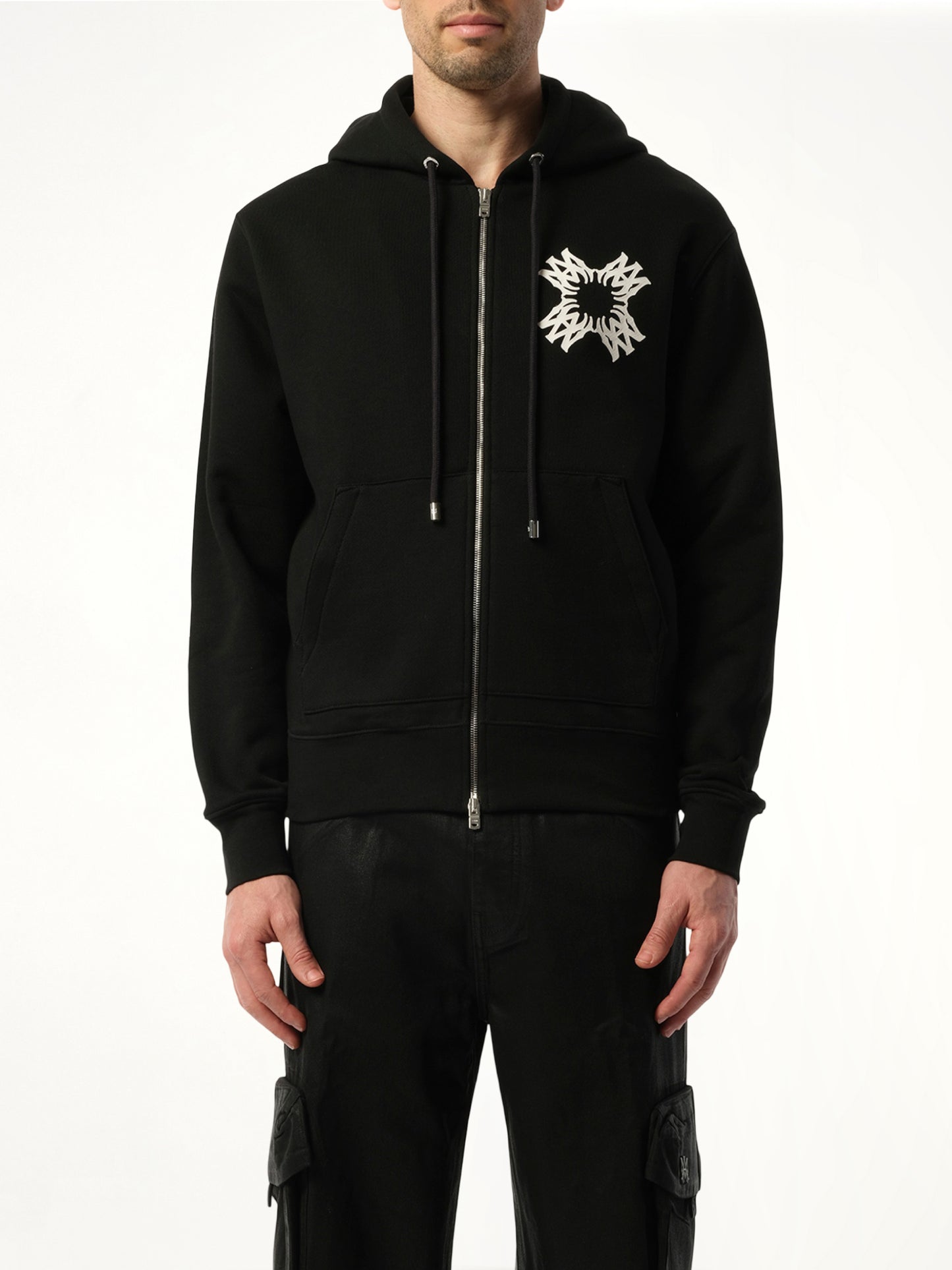 MA Quad Zip Up Hoodie in Black