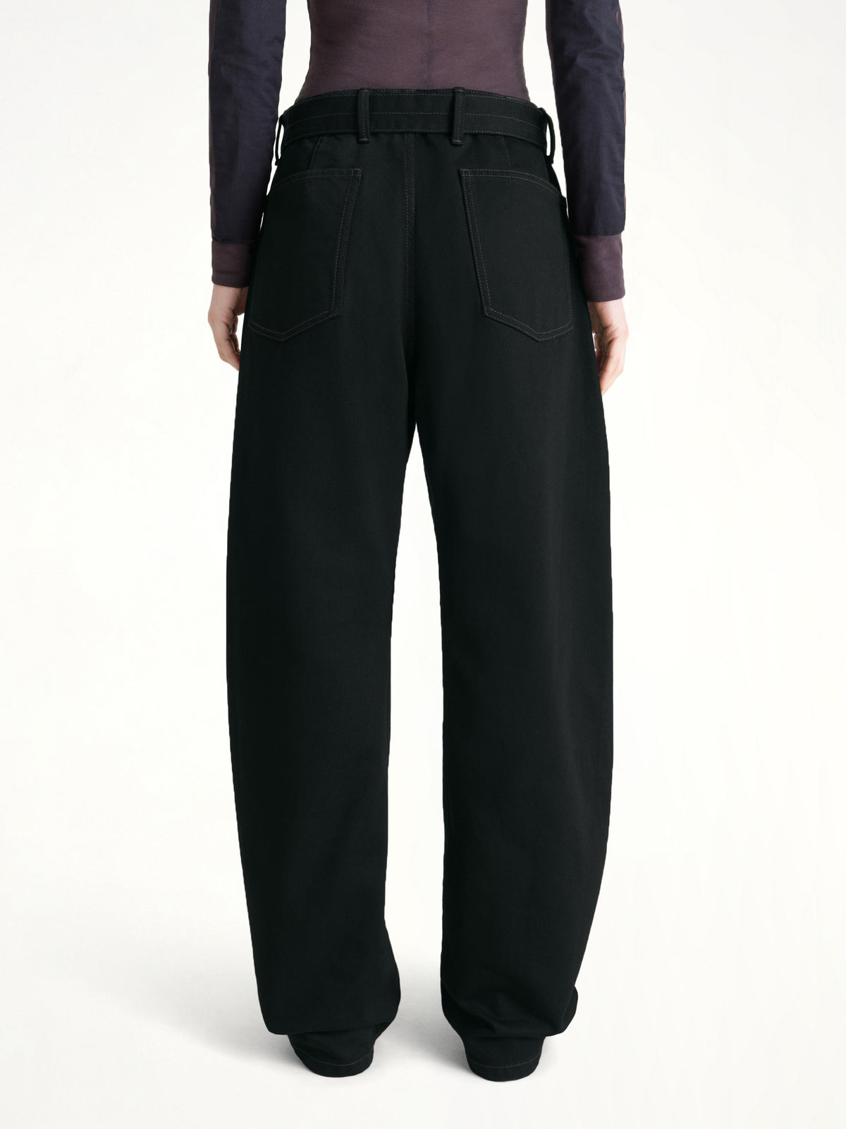 Twisted Belted Pants In Black
