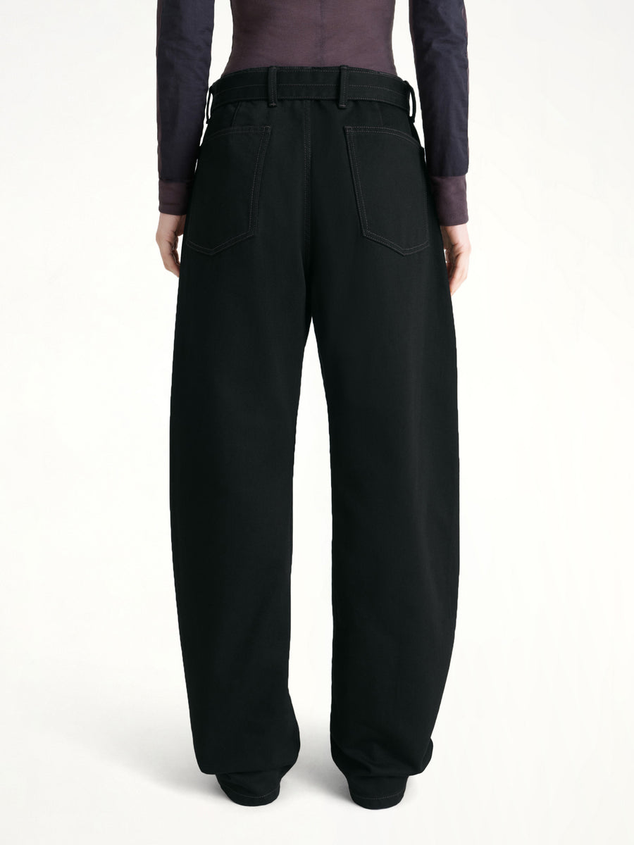 Twisted Belted Pants In Black