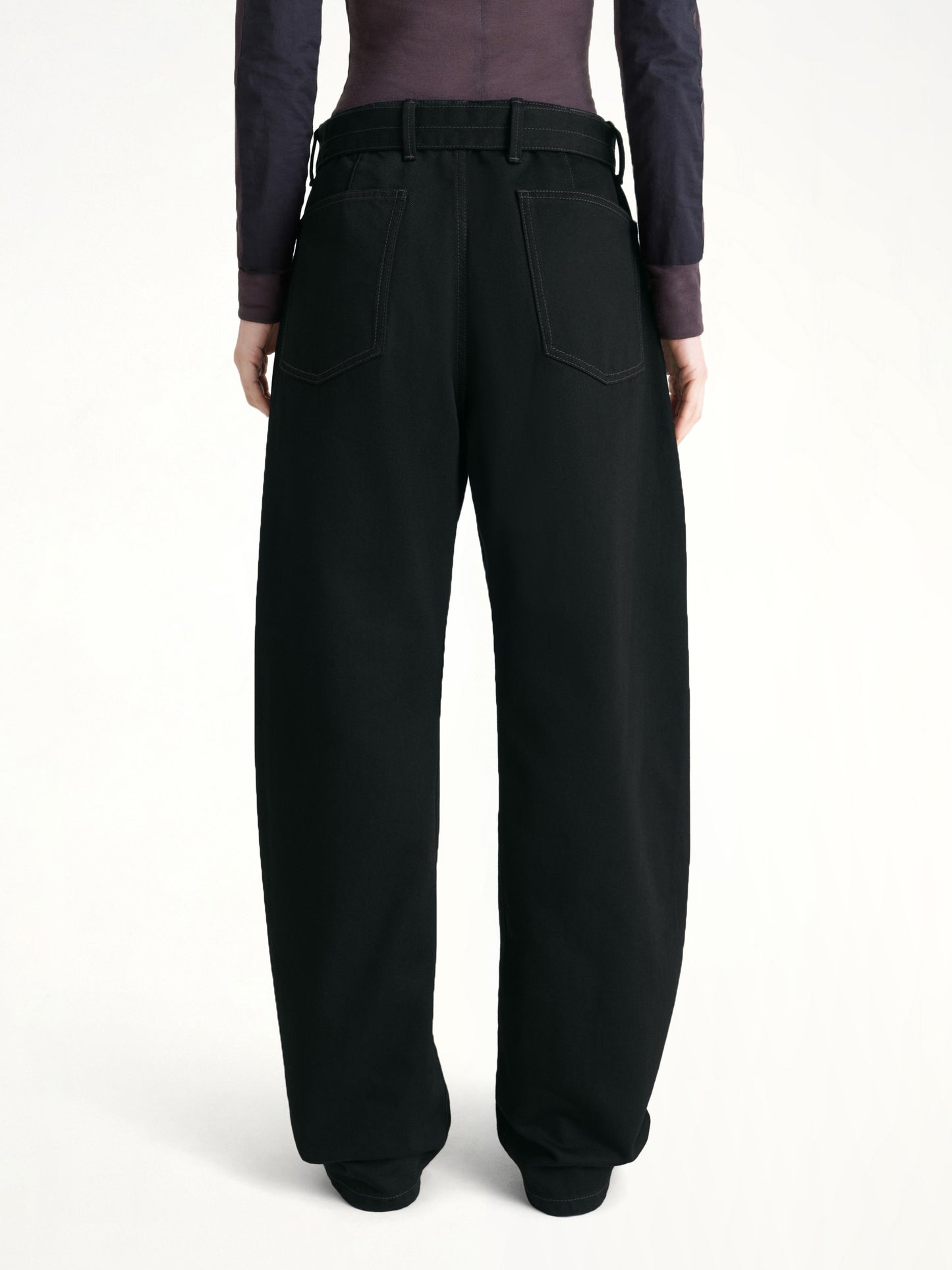 Women Twisted Belted Pants In Black