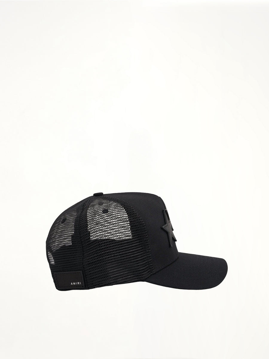 3 Star Trucker Hat in Black