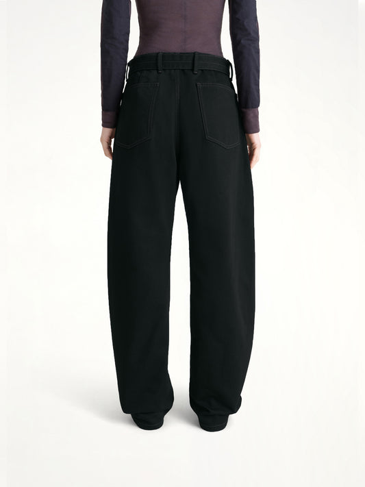 Twisted Belted Pants in Black