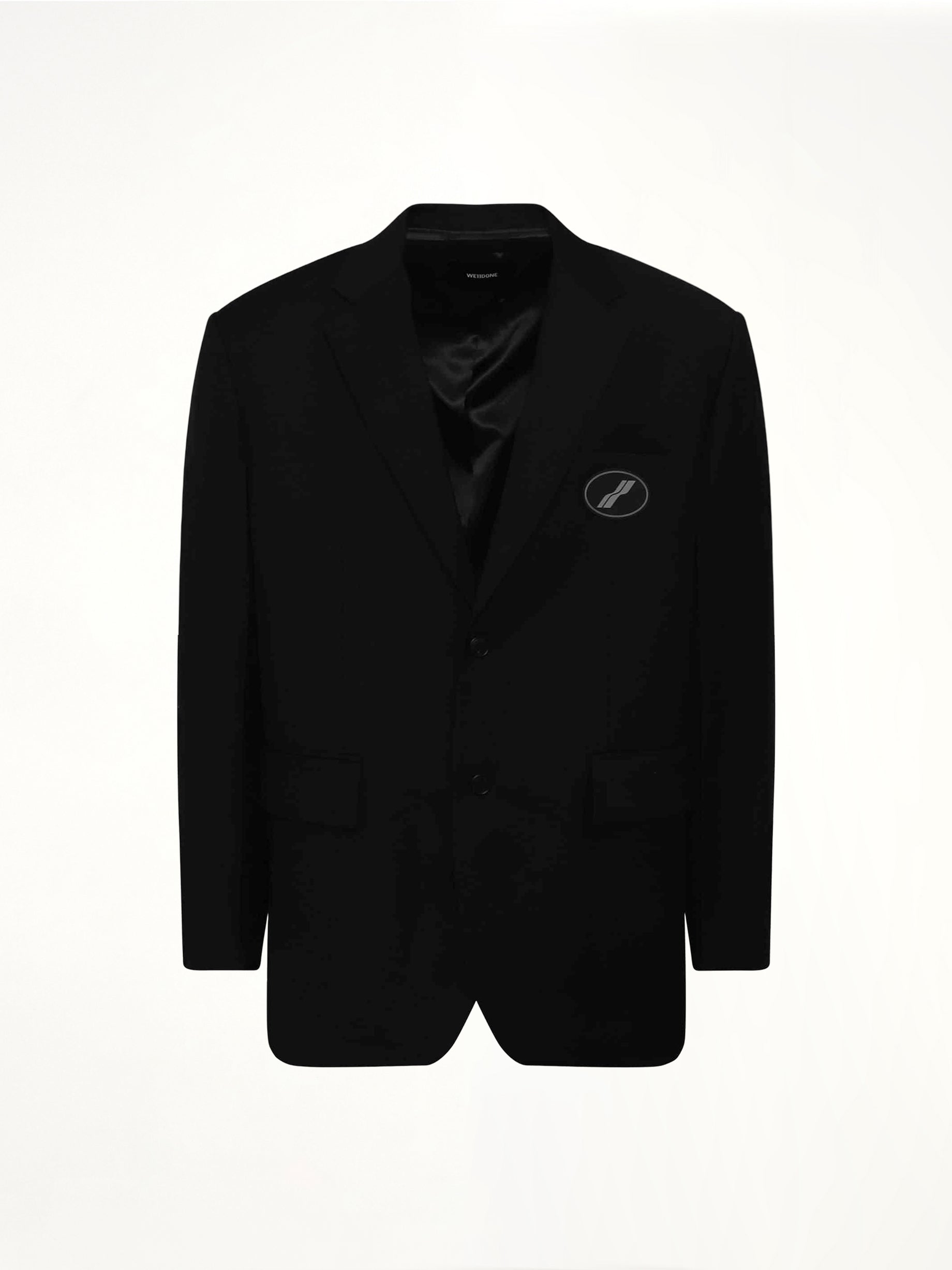 Oversized Suit Logo Blazer in Black
