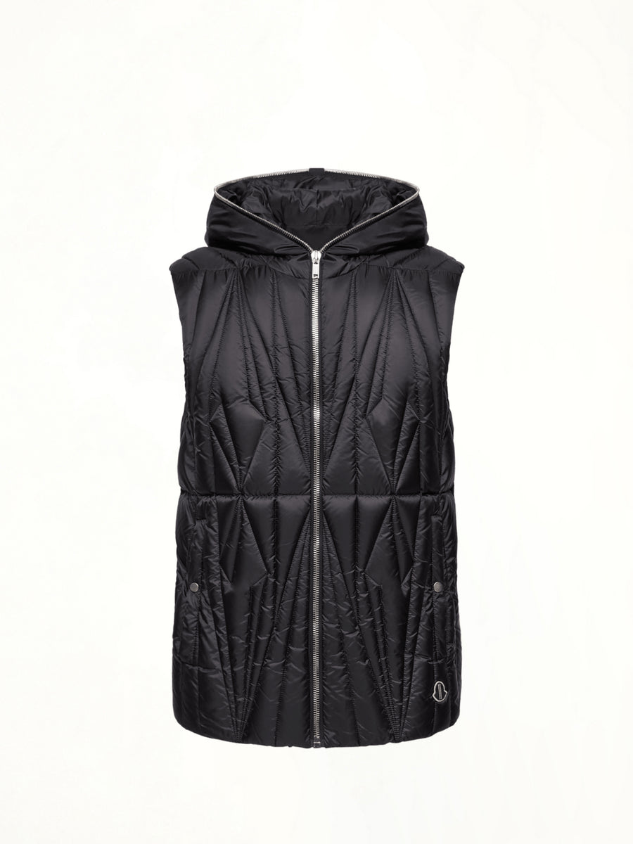 Rick Owens x Moncler Geocamo Ziplock Vest in Black