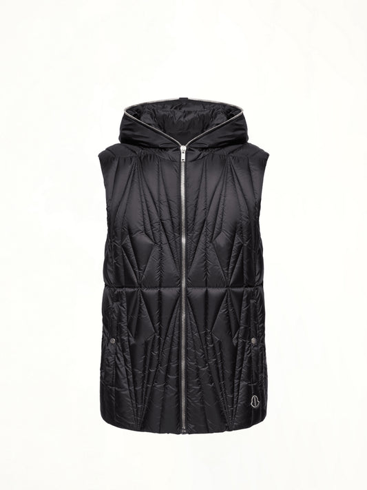 Rick Owens x Moncler Geocamo Ziplock Vest in Black