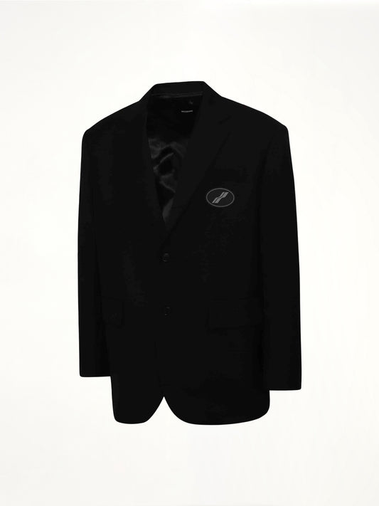 Oversized Suit Logo Blazer in Black