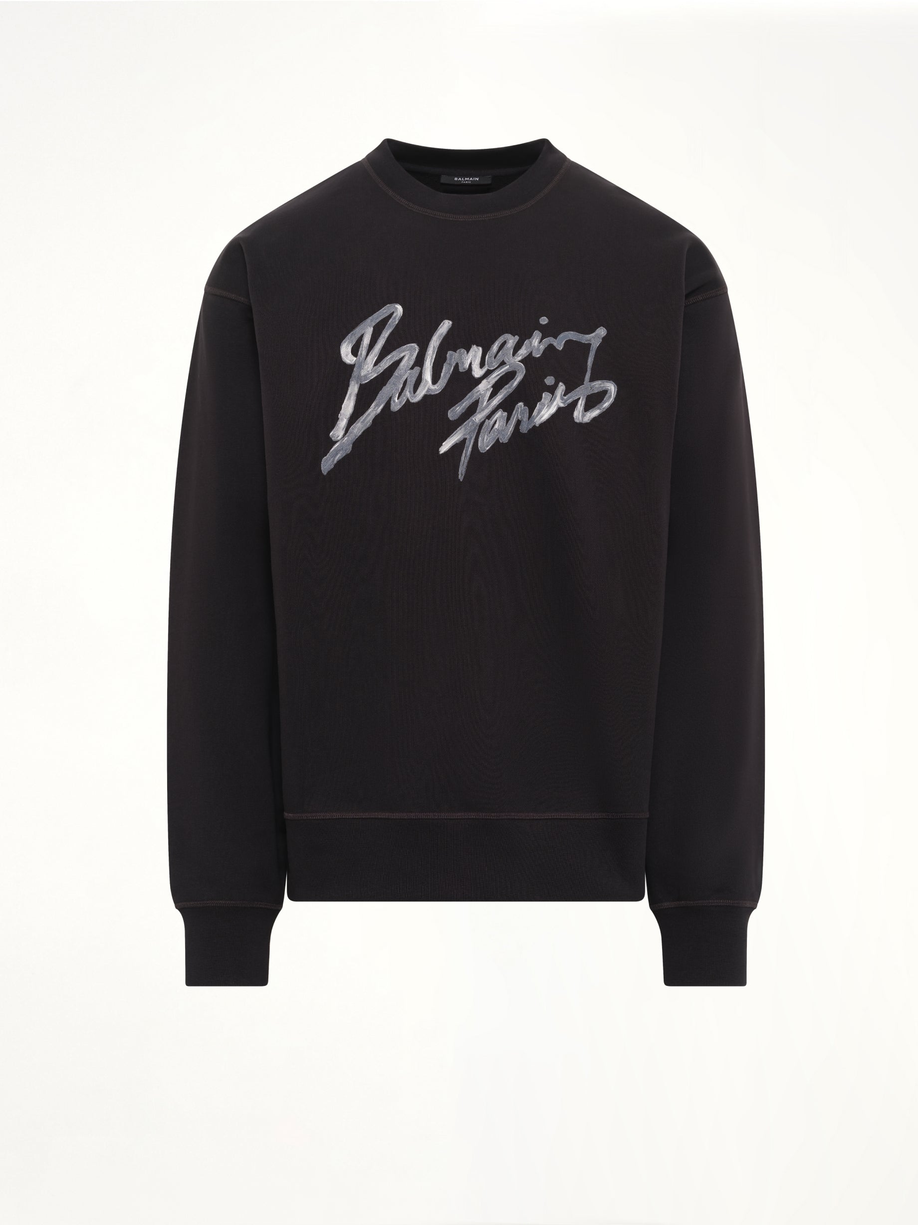 블랙 빅 Balmain Paris 브러시 스웨트셔츠 레귤러