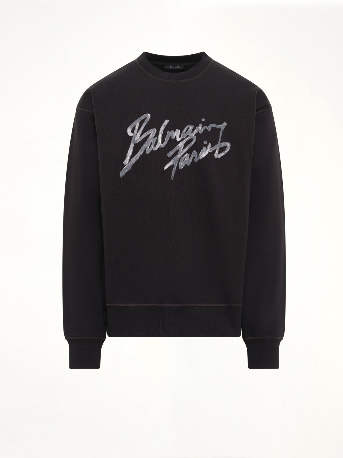 Big Balmain Paris Brush Sweatshirt Reg in Black