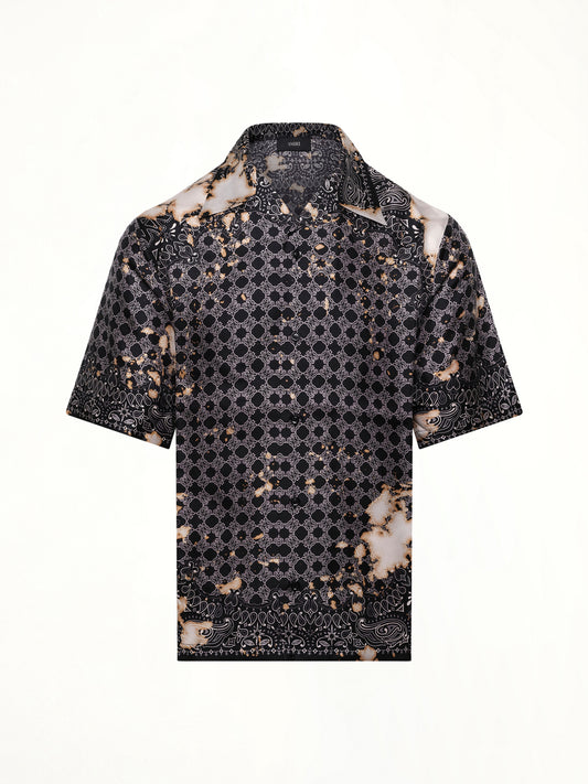 Bleach Bandana Bowling Shirt in Black