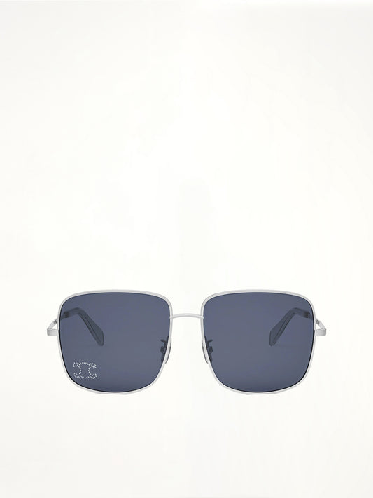 Celine CL40284U Metal Sunglasses in Silver/Blue