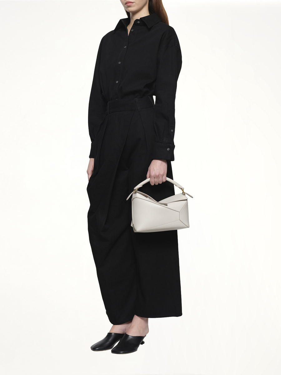 Puzzle Edge Small Bag in Light Ghost