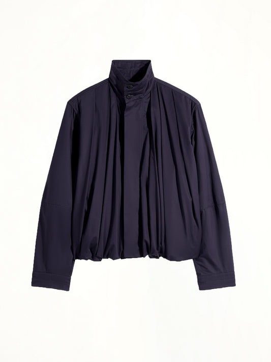 Soft Pleated Blouson in Ink Blue
