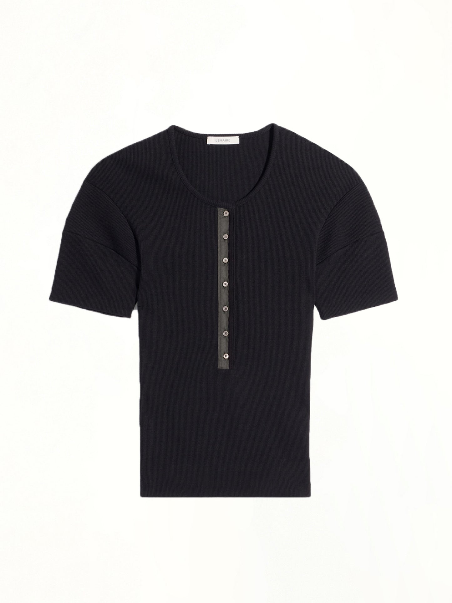 Fitted Henley in Black