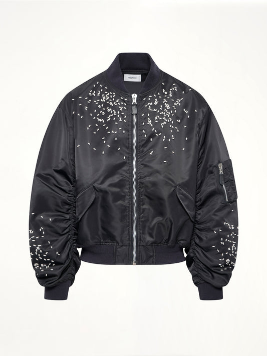 Spilled Rice Bomber Jacket in Black