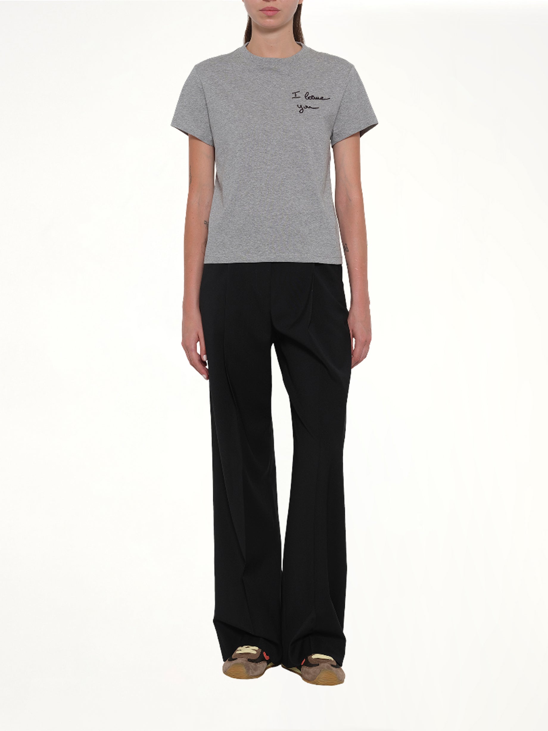 LOEWE , Regular Fit T-Shirt in Grey Melange Full Reference from MARAIS