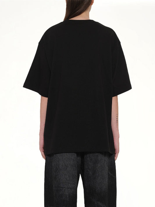Washed Pearly Collegiate T-Shirt in Black