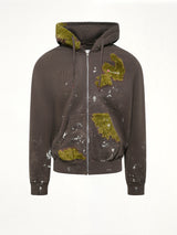 Moss-Grown Embroidery Hoodie in Brown