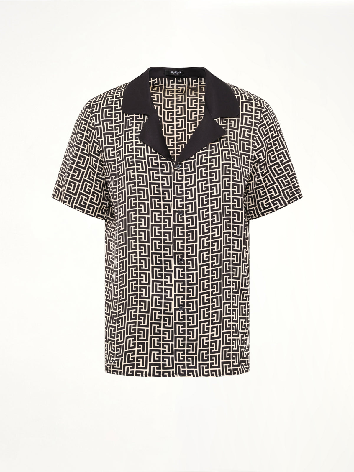 Monogram Cupro SS Pyjama Shirt in Ivory/Black