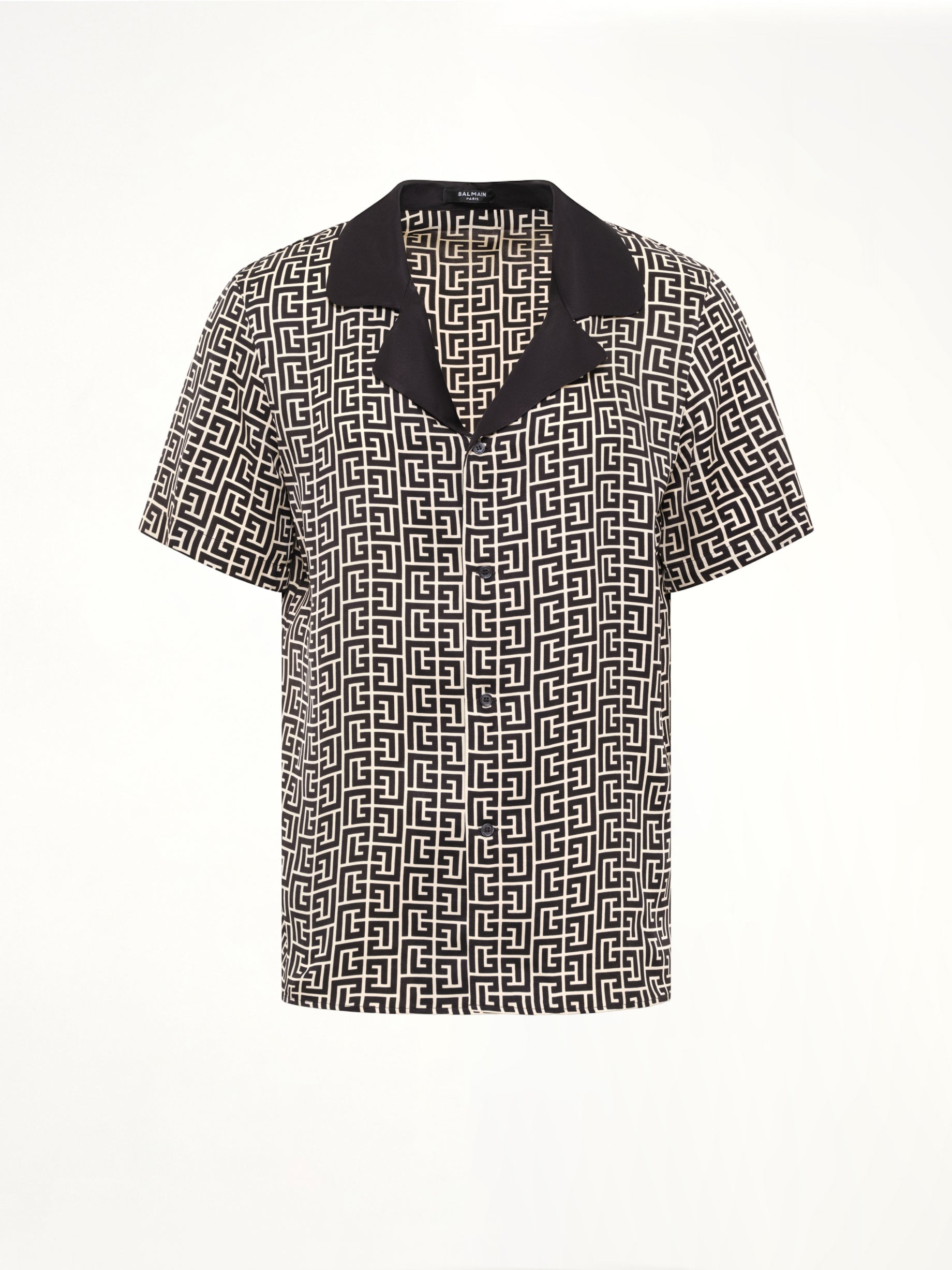 Monogram Cupro SS Pyjama Shirt in Ivory/Black