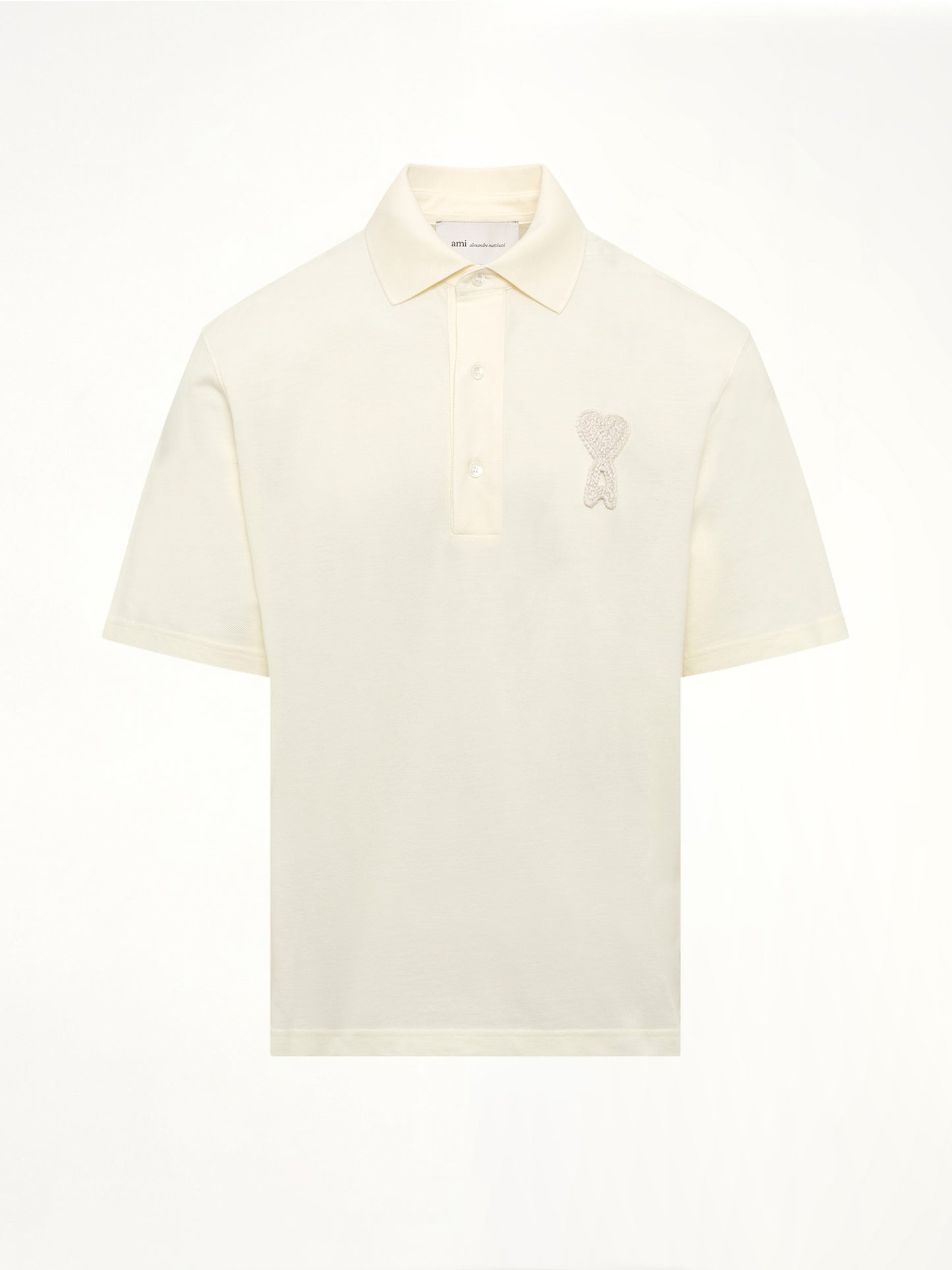 Knitted ADC Boxy Polo in Off White
