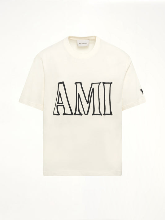 Ami Paris Boxy Fit T-Shirt in White