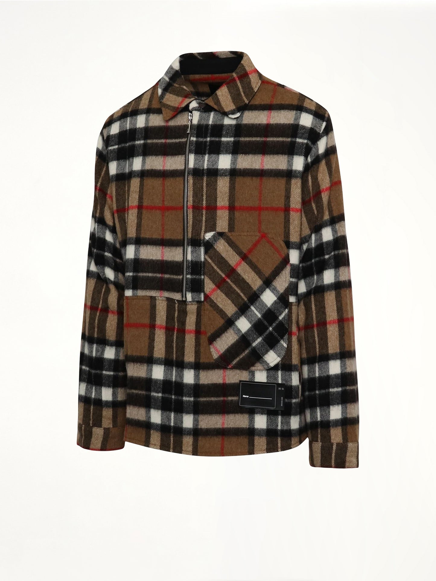 Check Anorak Wool Shirt in Camel
