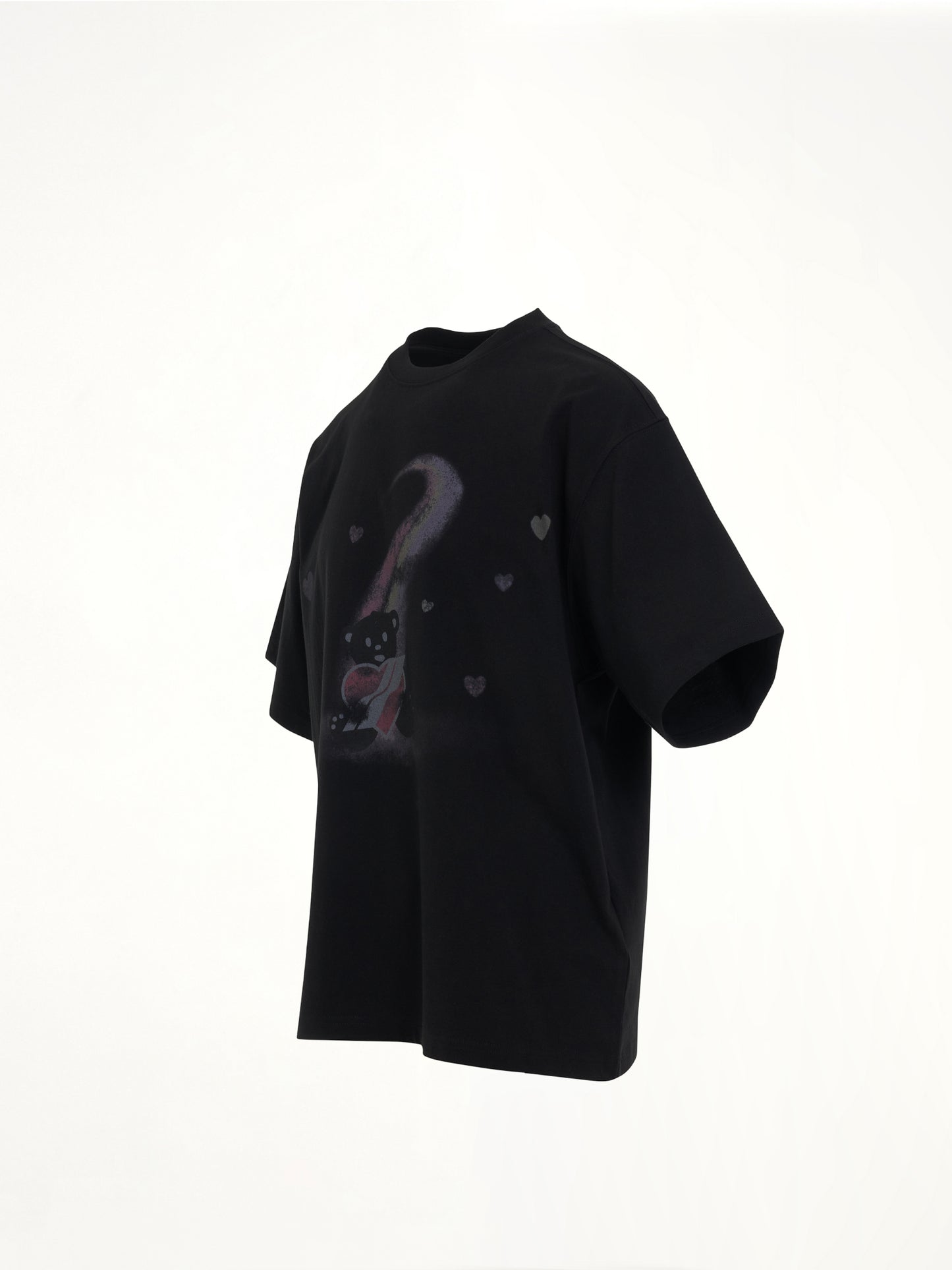 Teddy Bear Print T-Shirt in Black