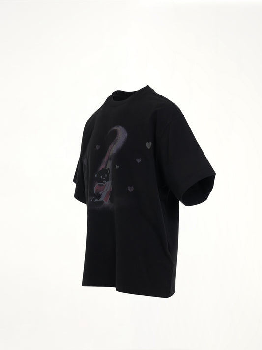 Teddy Bear Print T-Shirt in Black