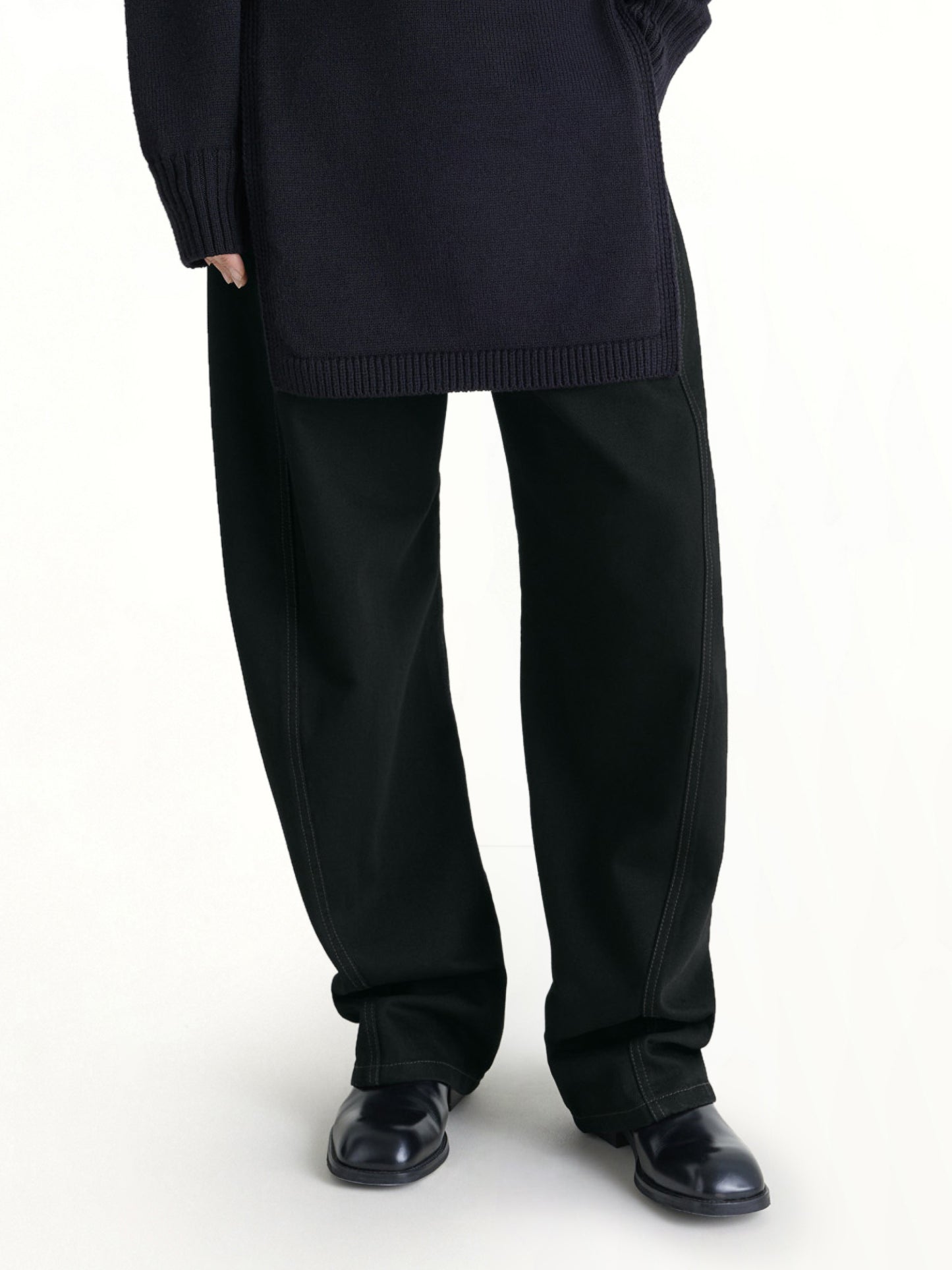 Women Twisted Belted Pants In Black