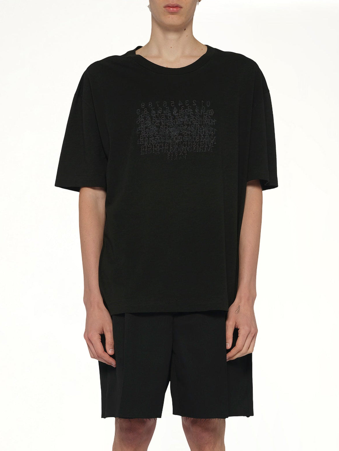 Slubby Logo T-Shirt in Washed Black