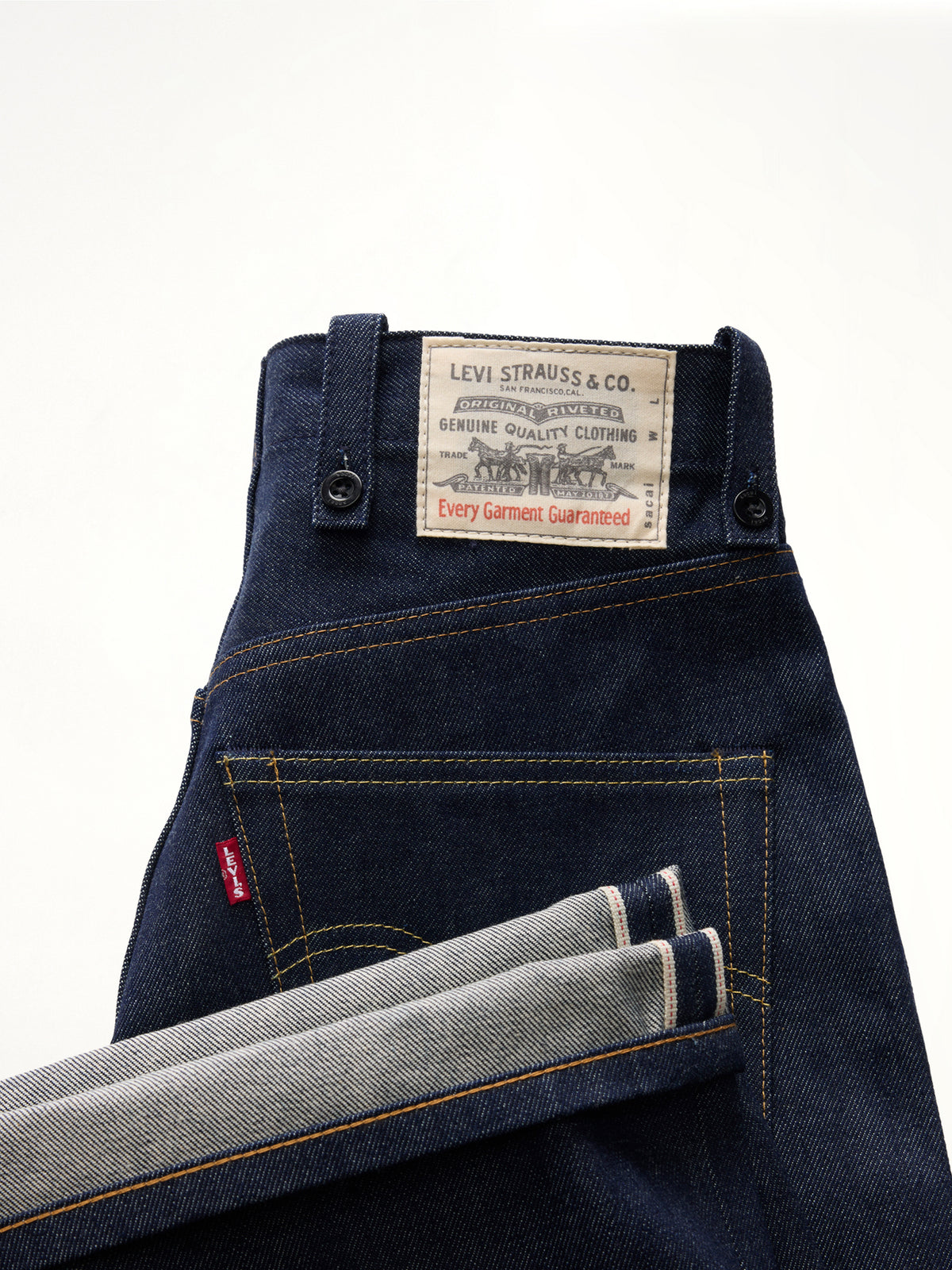 Sacai x Levi's Unisex Belted Wide Pants in Indigo