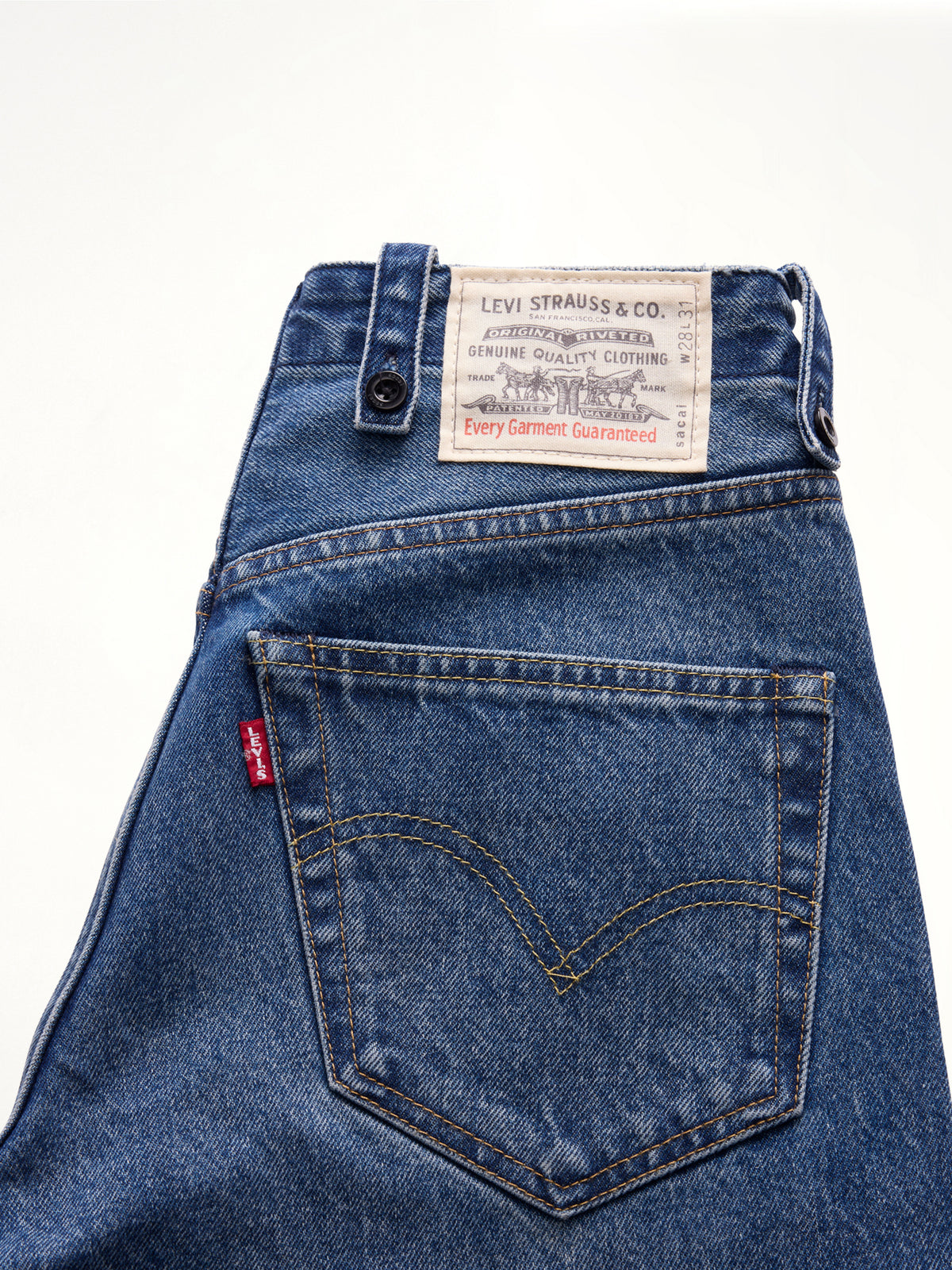 Sacai x Levi's Unisex Belted Wide Pants in Blue