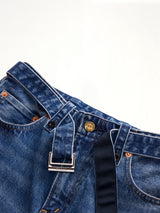 Sacai x Levi's Unisex Belted Wide Pants in Blue