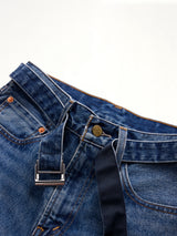 Sacai x Levi's Unisex Belted Flare Pants in Blue
