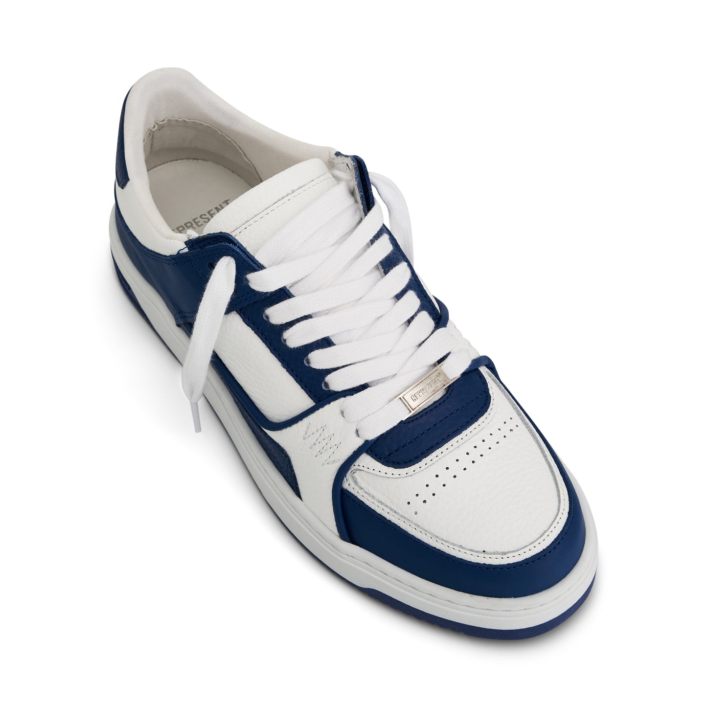 Apex Low Sneaker in White/Cobalt Blue