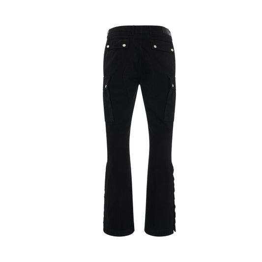 M65 Cargo Kick Flare Jeans in Black