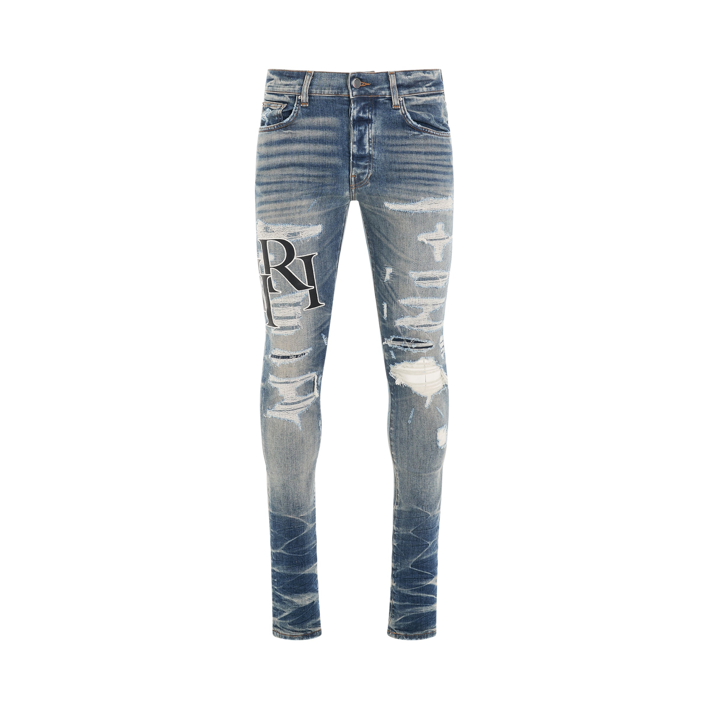 AMIRI Staggered Logo Jeans in Vintage Indigo – MARAIS