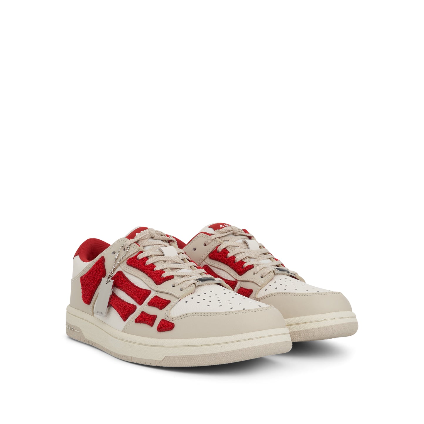 Skeleton Low Top Sneakers with Terrycloth in Red