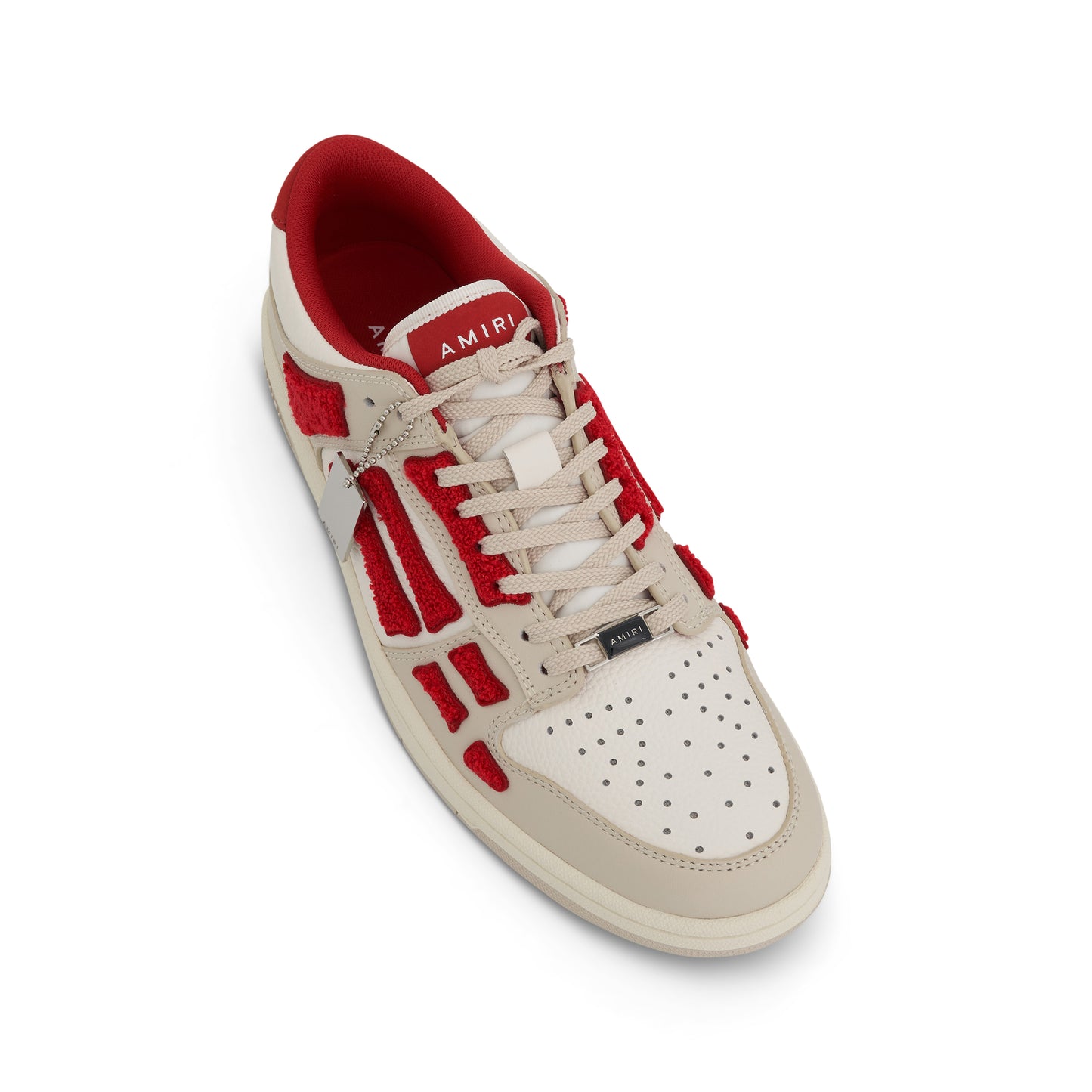 Skeleton Low Top Sneakers with Terrycloth in Red