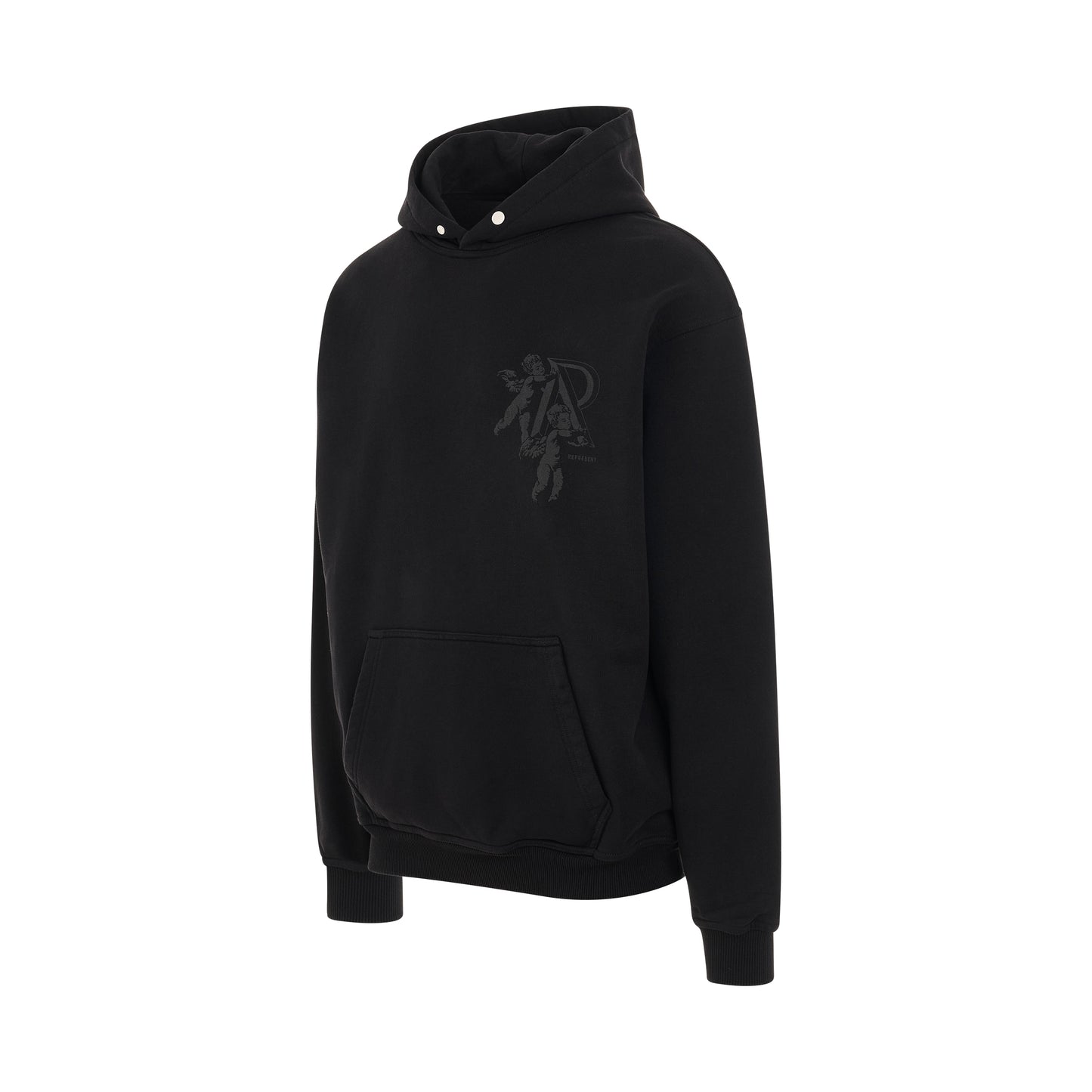 Cherub Initial Hoodie in Black