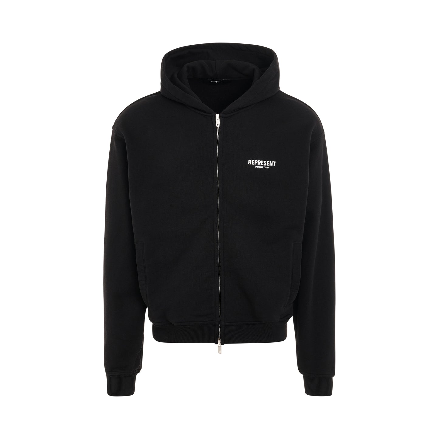 Represent Owners Club Zip Hoodie in Black