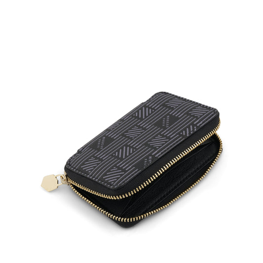 Mini Zip Wallet in Black